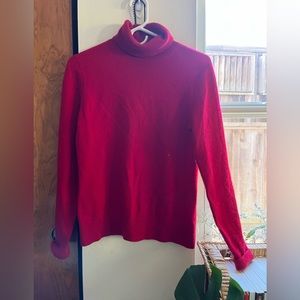 Red Lands End turtleneck sweater